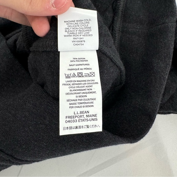 NWT LL Bean Quilted Sweatshirt Men’s S Gray Mock Neck 1/4 Snap - Picture 9 of 12
